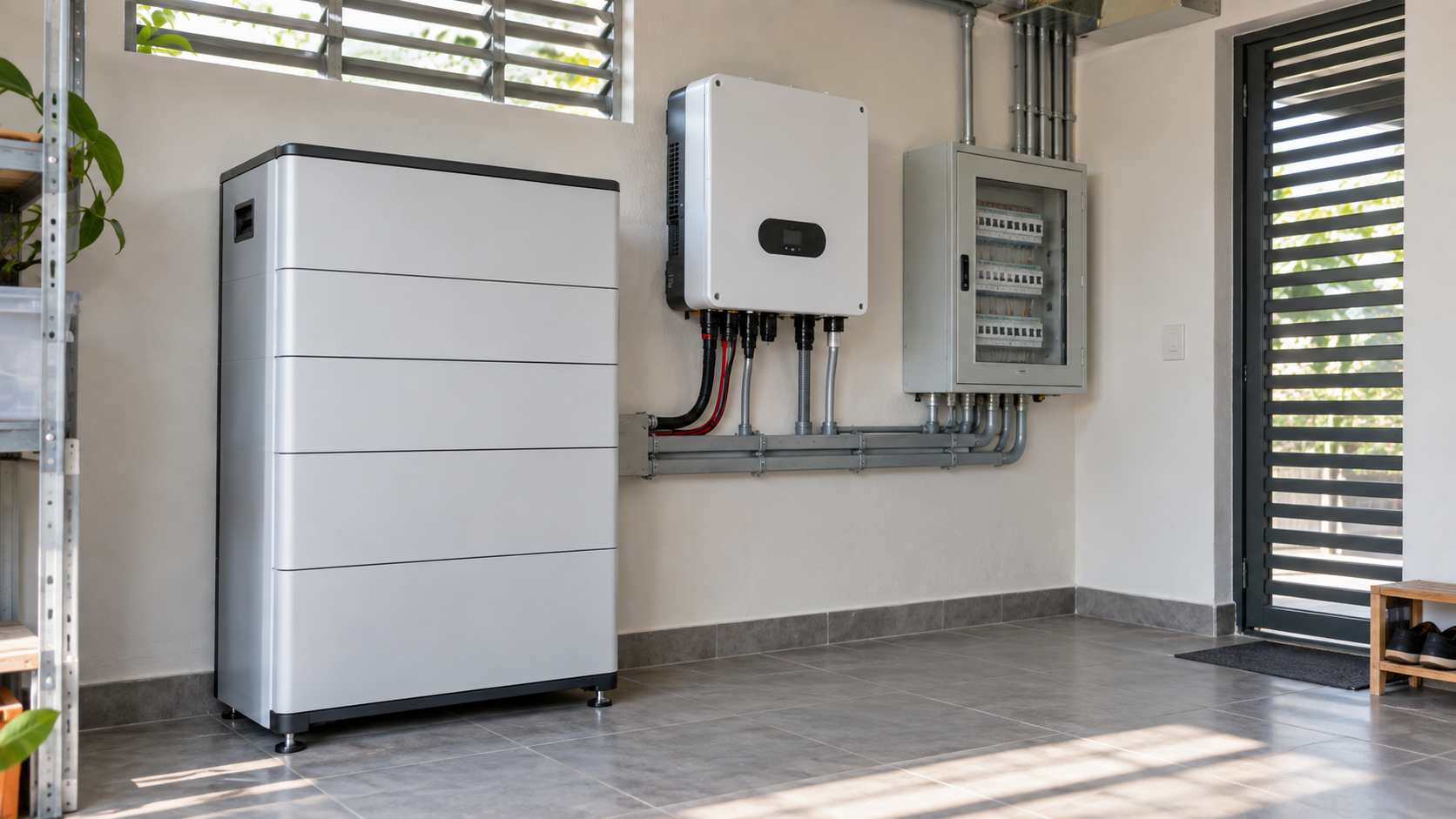 Minh họa tấm pin và khung lắp đặt trên mái tôn
